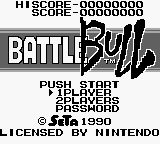 Battle Bull title screen for GameBoy